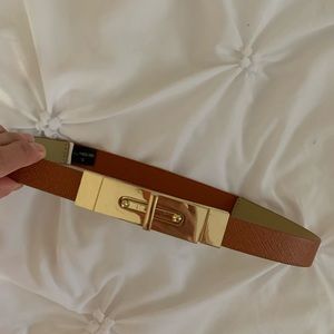 Cognac colored belt with gold clasp